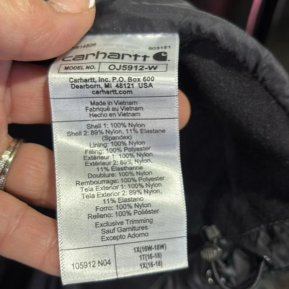 Carhartt Rain Defender lightweight insulated jacket, relaxed,fit 2 warmth rating - Picture 12 of 14